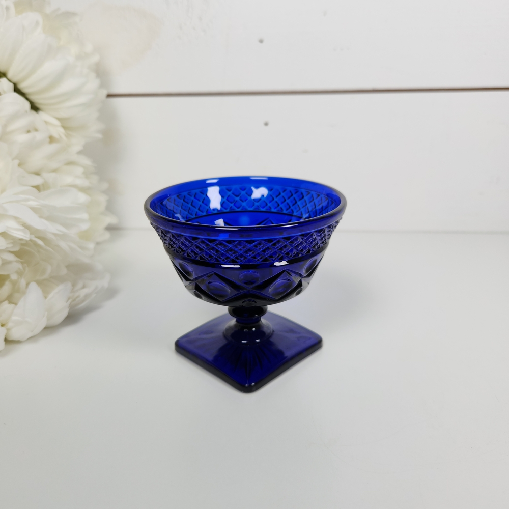 Vintage Cape Cod Cobalt Blue Glass Low Sherbet Cup by Imperial Glass